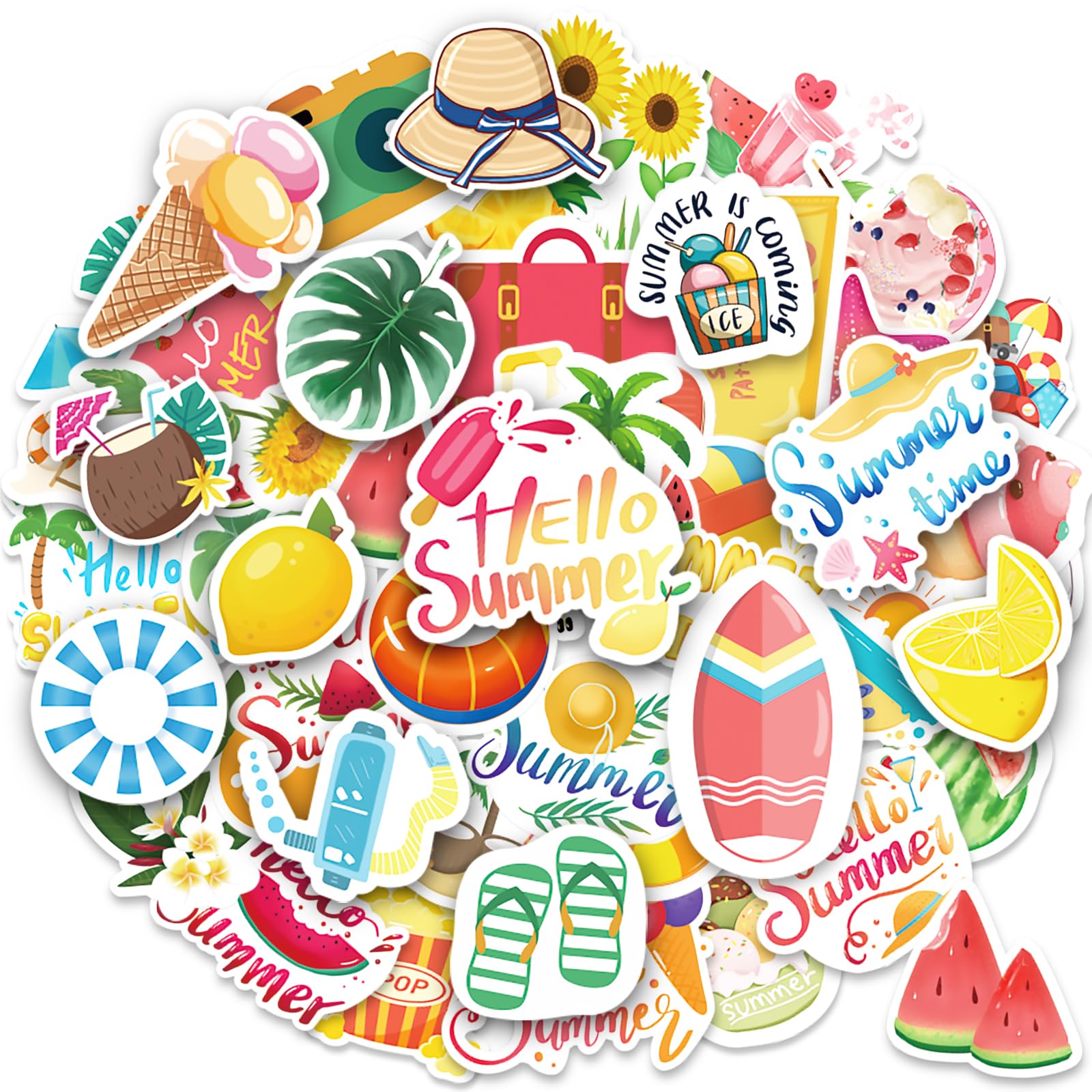 Amazon.com: Fancy Land Summer Stickers for Kids Vinyl Beach